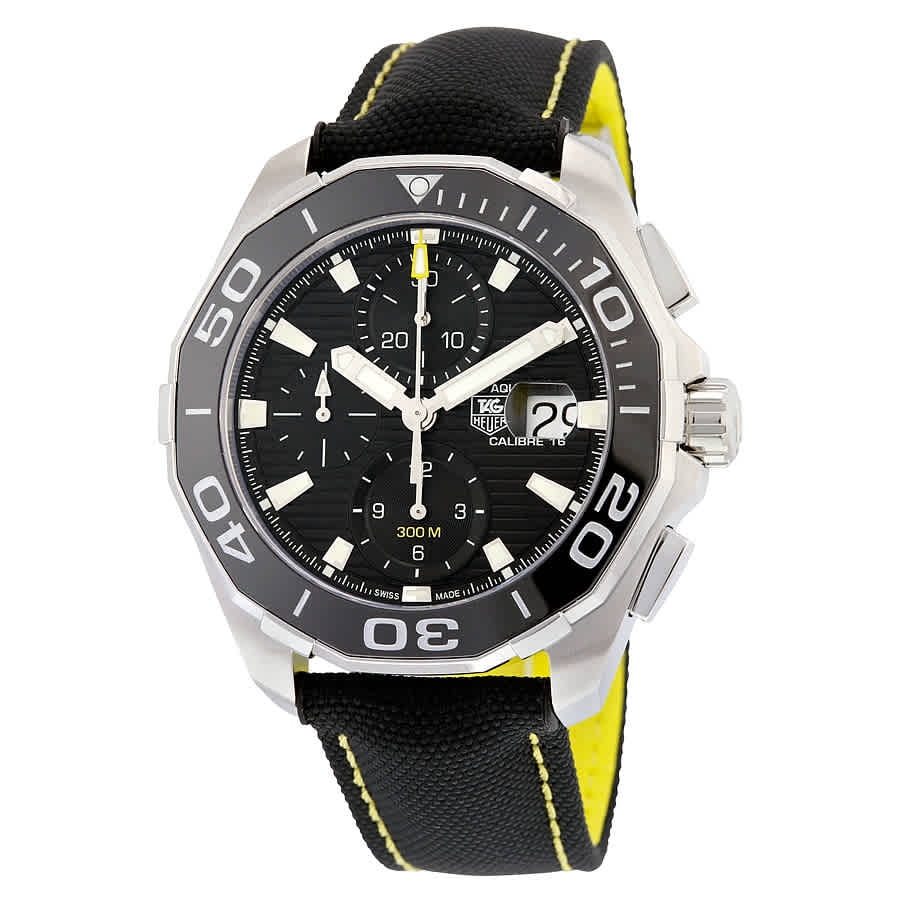 CAY211A.FC6361 Chronograph Tag Black Watch Men's Heuer Aquaracer Dial