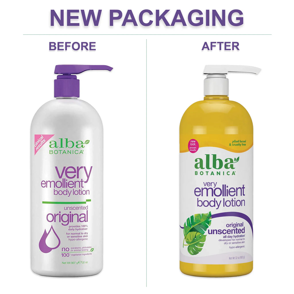Emollient Unscented Lotion, 32 Body Very Alba Botanica Original, Oz