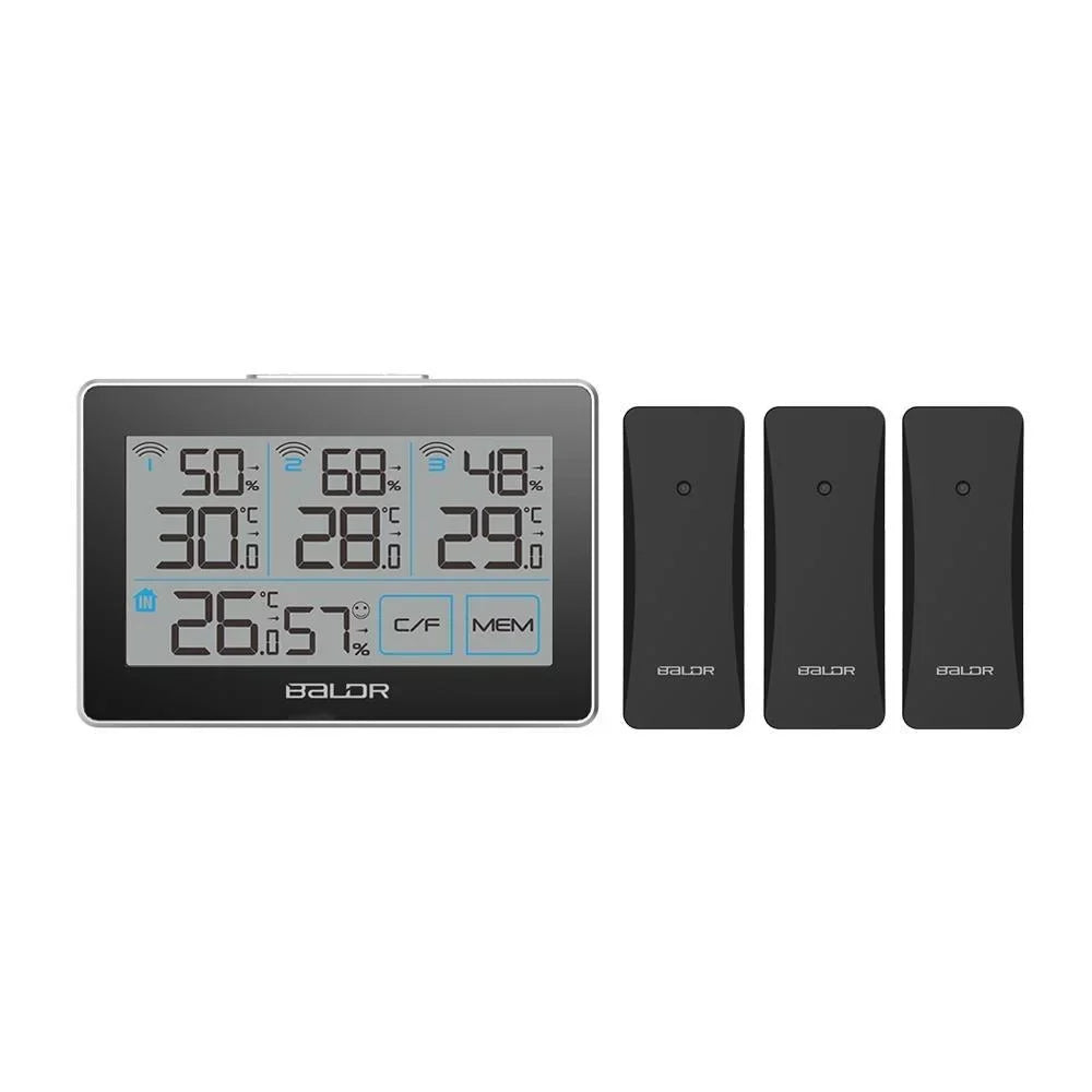 Real-Time with Distance Max Stand Temperature - 262 3 and LCD, Humidity Meter climate with BALDR and Hanging Slot, Built-in Tracker Touchscreen, Sensors, ft Wireless Station Remote Digital Black