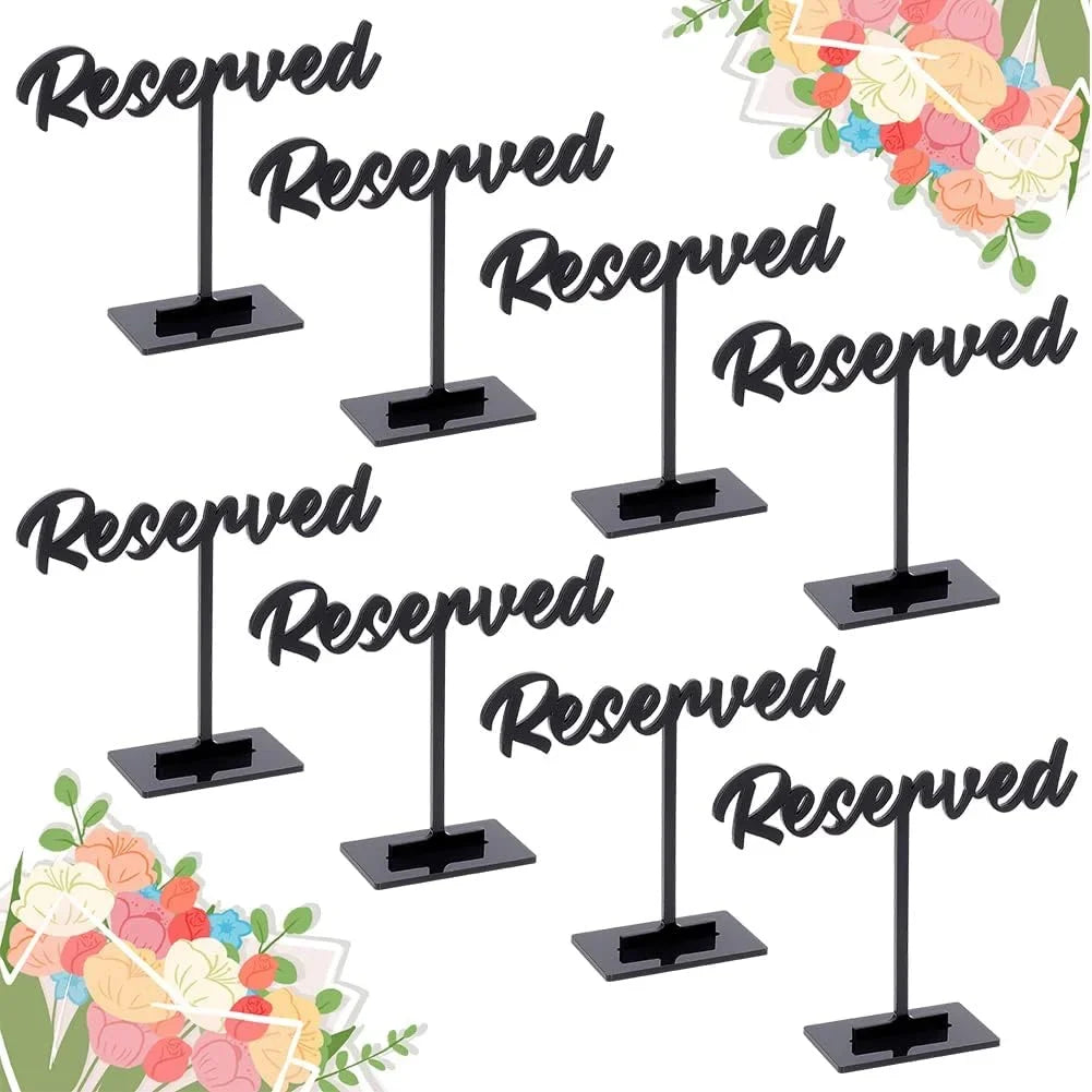 Table Reserved Sign Reservation for Party Golden Packs Guest Events Decor Wedding Signs 8 Reception Signs Wedding Wedding Reserved Acrylic Mirrored Sign Restaurant Seating Standing Table
