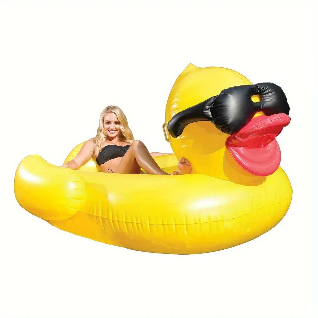 Inflatable liquid With Holders PVC Yellow Raft, Floating Two 1pc Big Duck Toy Beverage