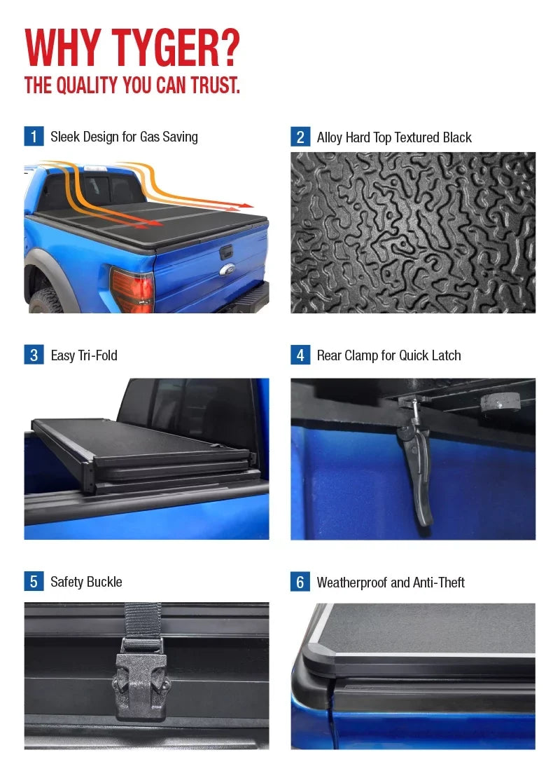 Alloy 5.5' TG-BC5T3432 Aluminum | Cover | Tyger Tundra Tonneau Toyota Bed Auto | Bed Hardtop with Truck 2014-2021 Compatible T5