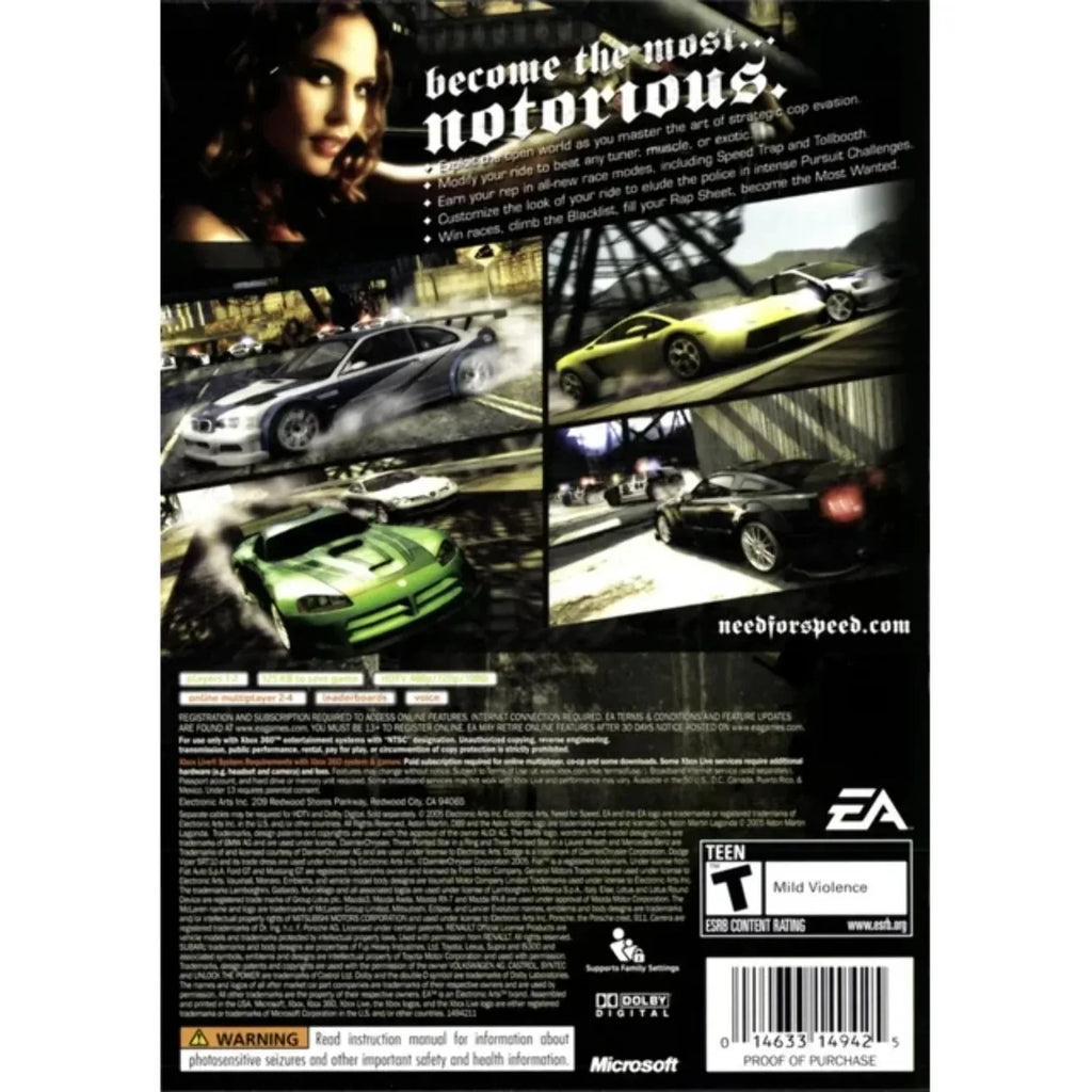 | Wanted for Need Speed: Most Xbox 360
