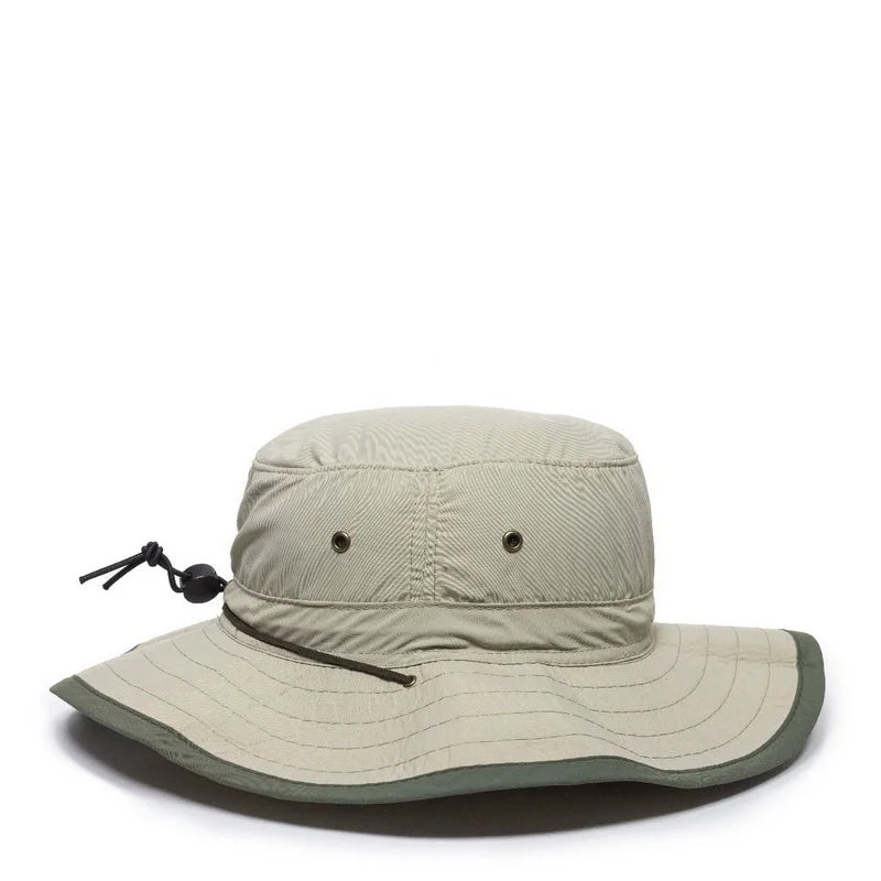 Explorer Sunblock BH-600 exterior Hat Khaki Leather Cord Cap Chin