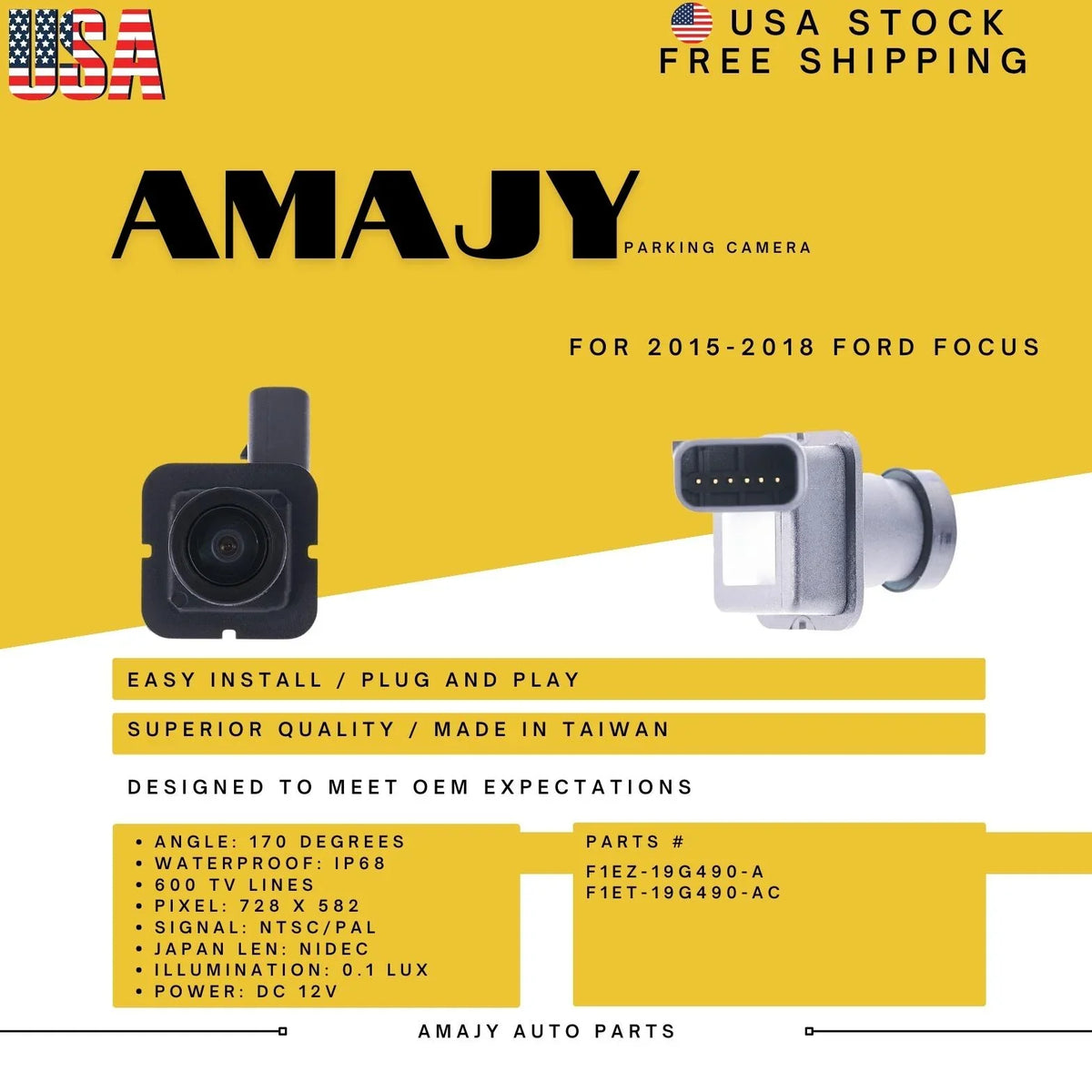 F1EZ-19G490-A Backup for Camera Focus F1ET-19G490-AC Replaces 15-18