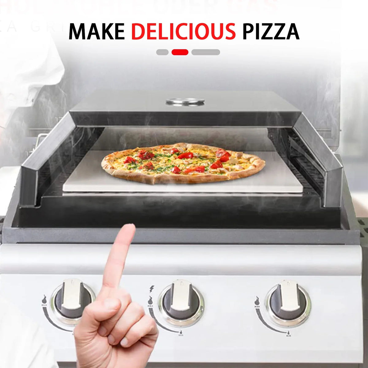 Charcoal Pizza BBQ Home-made Pizza Portable Fits Top Gas & On Oven Handles, Pizza Carry Grill, Any BBQ Oven, Easy Oven, Grill