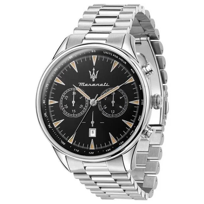 Black Tradizione Adult - Watch Quartz Dial for Blue 100M Chronograph Men