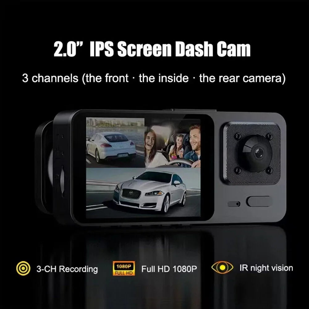 Cam Onemayship Camera Rear Lens DVR 3 Dash Recorder Inside G-Sensor Front 1080P Video Car