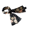 Blancho Flowers comfy Silk Scarf/Wrap/Shawl(Small) Floral Exquisitely Patterns Black Elegant