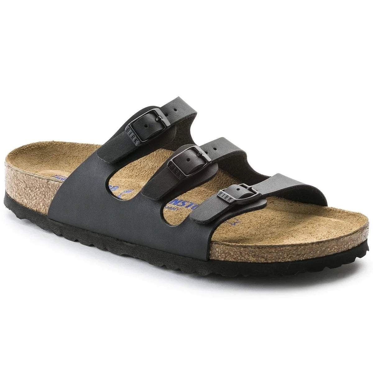 8-8.5 Sandal Florida Footbed 0053011 BIRKENSTOCK Black - BFL Narrow BLACK Women's Soft Birko-Flor