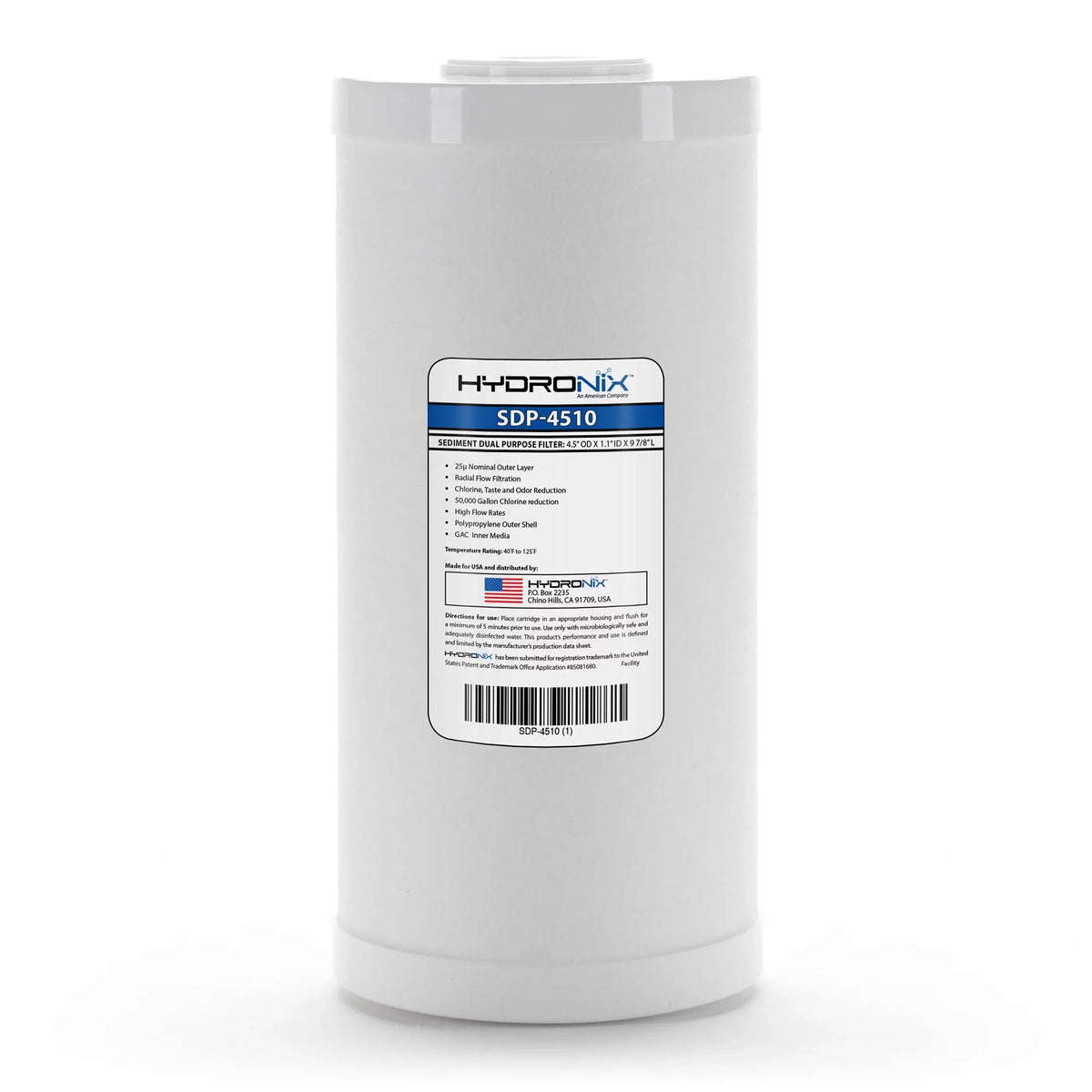4.5" Cartridge - Dual x Radial 10" Flow Pack 2 SDP-4510 Purpose Hydronix