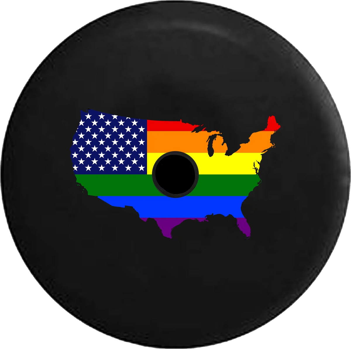 Jeep America 2019 Camera 2018 United Backup States Spare Inch LGBTQ of for Tire RV Cover Gay Wrangler JL Map Flag 32