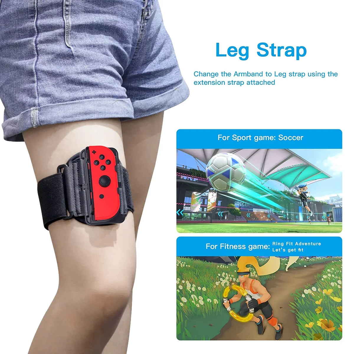 Compatible strap Nintendo Dance with 2-in-1 New Switch Fit Arm Adventure/Just Sports/Ring Leg Upgrade and