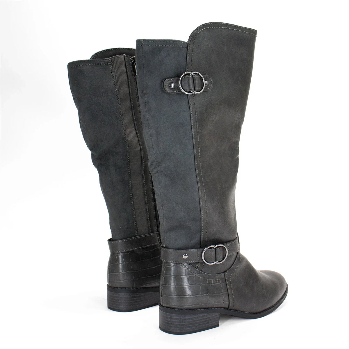 Calf Boot, Extra Wide Karen Leandraa Riding US Grey,8 Women's Scott M