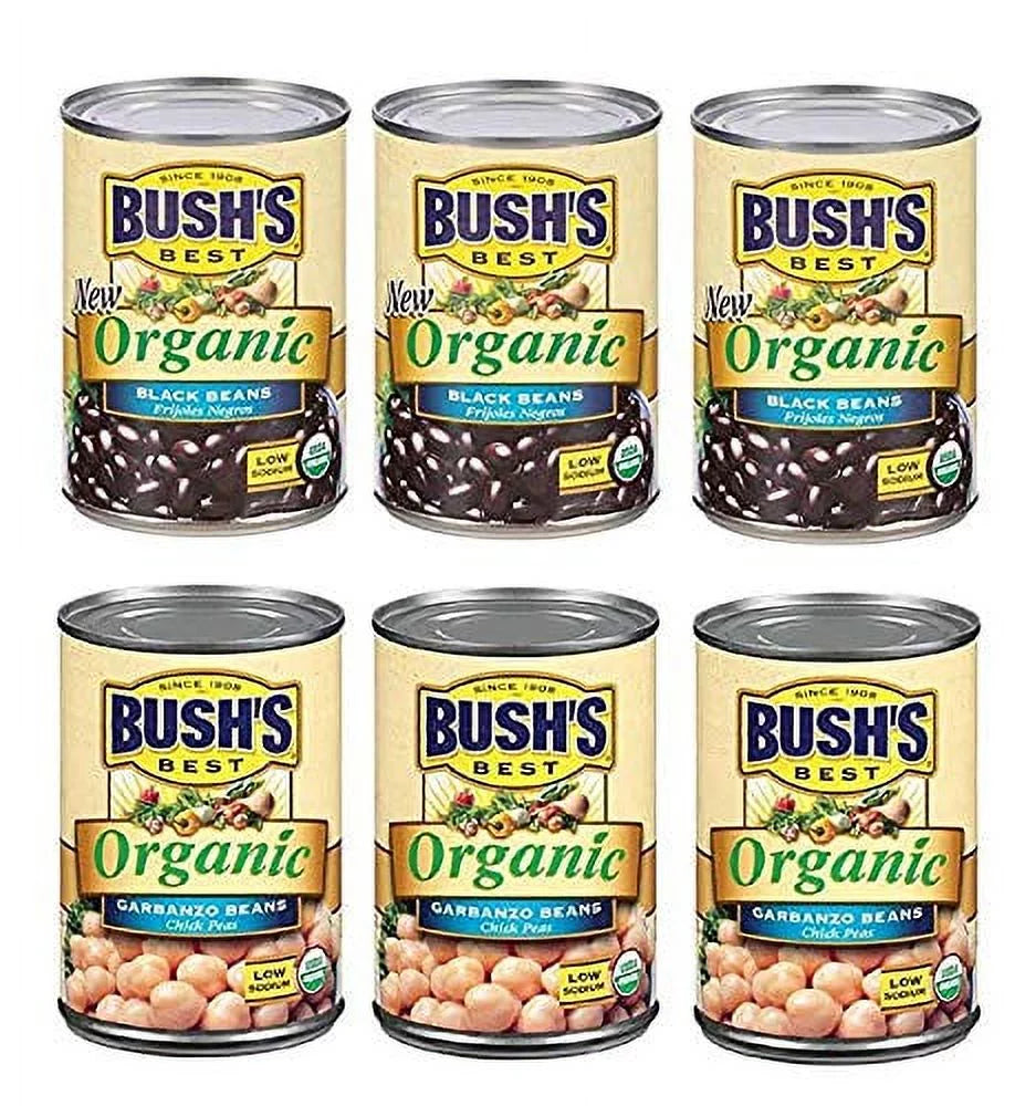 Beans Garbanzo Beans, Beans, Black 1 Ct And Bush,S Best Pack, Garbanzo (Chickpeas) 3 Organic Black Variety 3