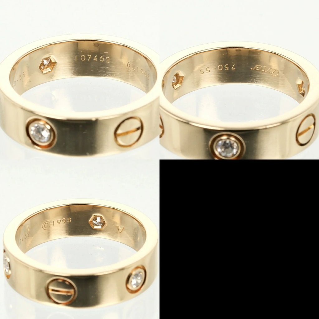 ring, gold, K18 dimension diamond, yellow approx. I132124019 3P, Cartier 8.67g, Love half 15 (Good) Pre-Owned