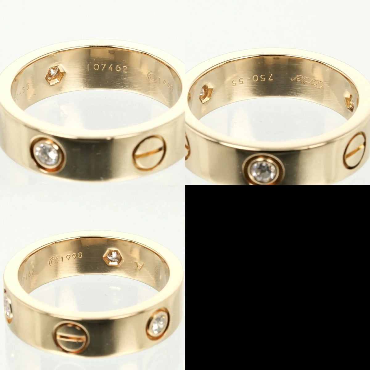 ring, gold, K18 dimension diamond, yellow approx. I132124019 3P, Cartier 8.67g, Love half 15 (Good) Pre-Owned