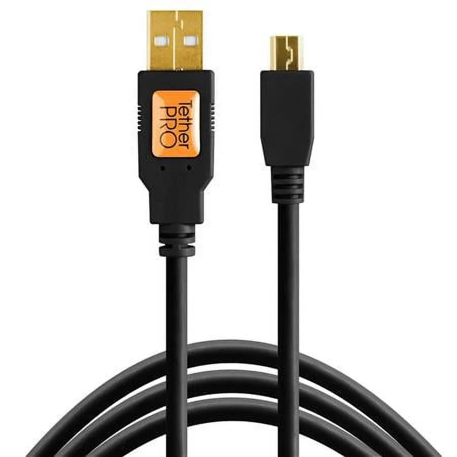 Gold to 2.0 Mini-B Male 15 - 5 Pin A Plated Feet - USB Cable Pro