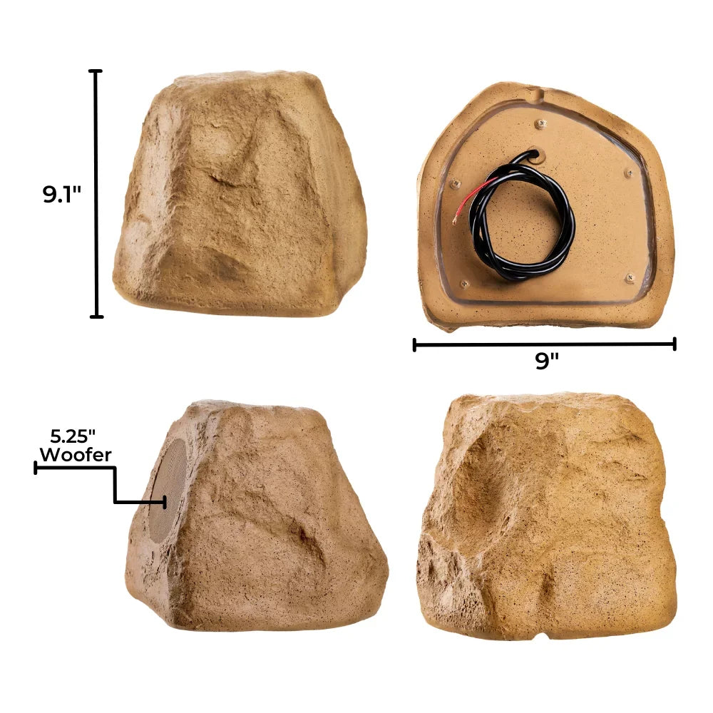 Resistant, Bluetooth – Brown 120W 5.25 climate Canyon inch exterior Rock OSD Speaker Audio Sandstone
