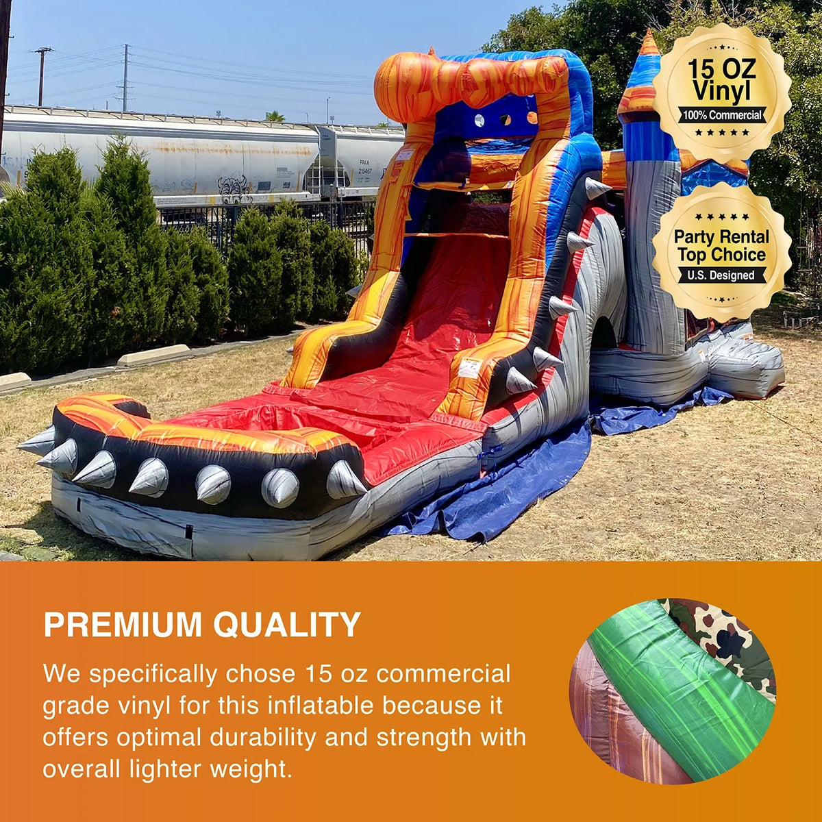 Inflatable Adults Grade JumpOrange House Rocker Kids Titan exterior Bounce Blower Commercial Splash with Slide with for liquid Pool and