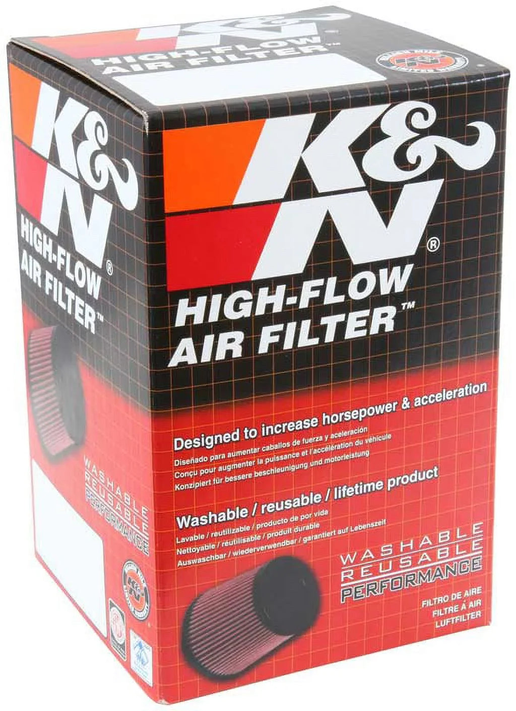 Filter: Heavy K&N Air Replacement Filter, Washable, Engine Performance, E-3341 Duty: High Premium, Industrial