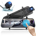 G-Sensor, IPS with Camera, Backup Camera, Vision, Dual View Night TSV Screen Mirror Touch Recorder 1080P Dash Rear Driving Car Cam