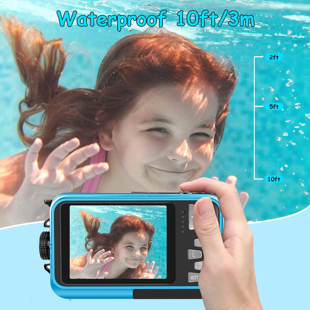 MP SEREE Video HD Youtube Cameras Camera for 1080P Dual 16X Snorkeling Waterproof Digital Full Camera Zoom for Screens Selfie 30 Recorder Underwater