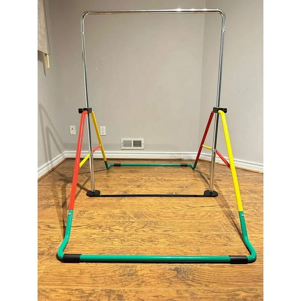 Kip for Playground Junior for Horizontal - Training Monkey Kids' Bar (Red/Yellow) Equipment Expandable Bar Folding Boys/Girls Gymnasts Height-Adjustable - Bar Gymnastics Bar - Home