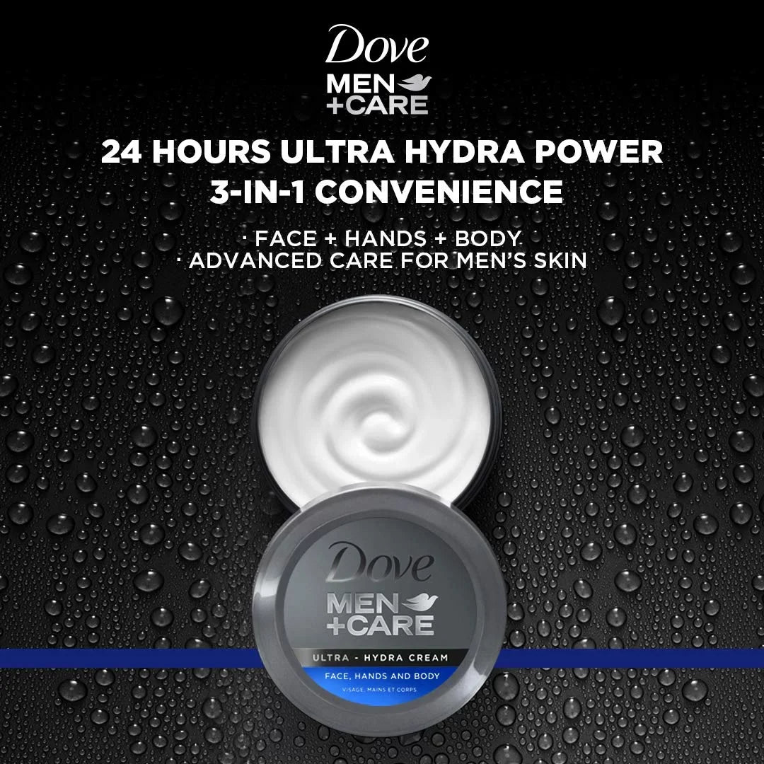 Men+Care 2.53 Hydra Face, Ultra All Types, Dove Cream, Body Skin Care, And 6 Hands Pack Of Each. Oz