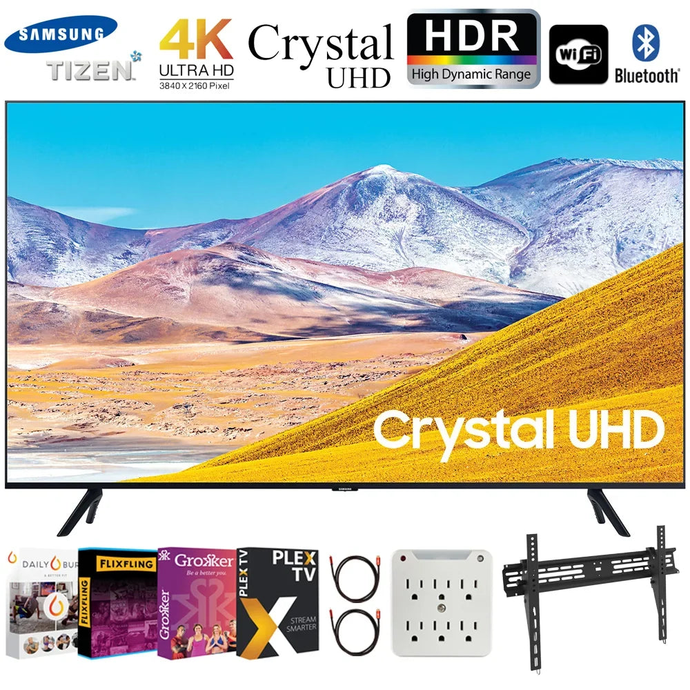 HD LED + 30-100 TV 6-Outlet Ultra Premiere 4K Wall 2.0 Cable 2020 4K Streaming UN85TU8000 + Inch Bundle + Model) 6FT HDMI Smart with Adapter (2020 Mount Surge 2x TV 85" Movies