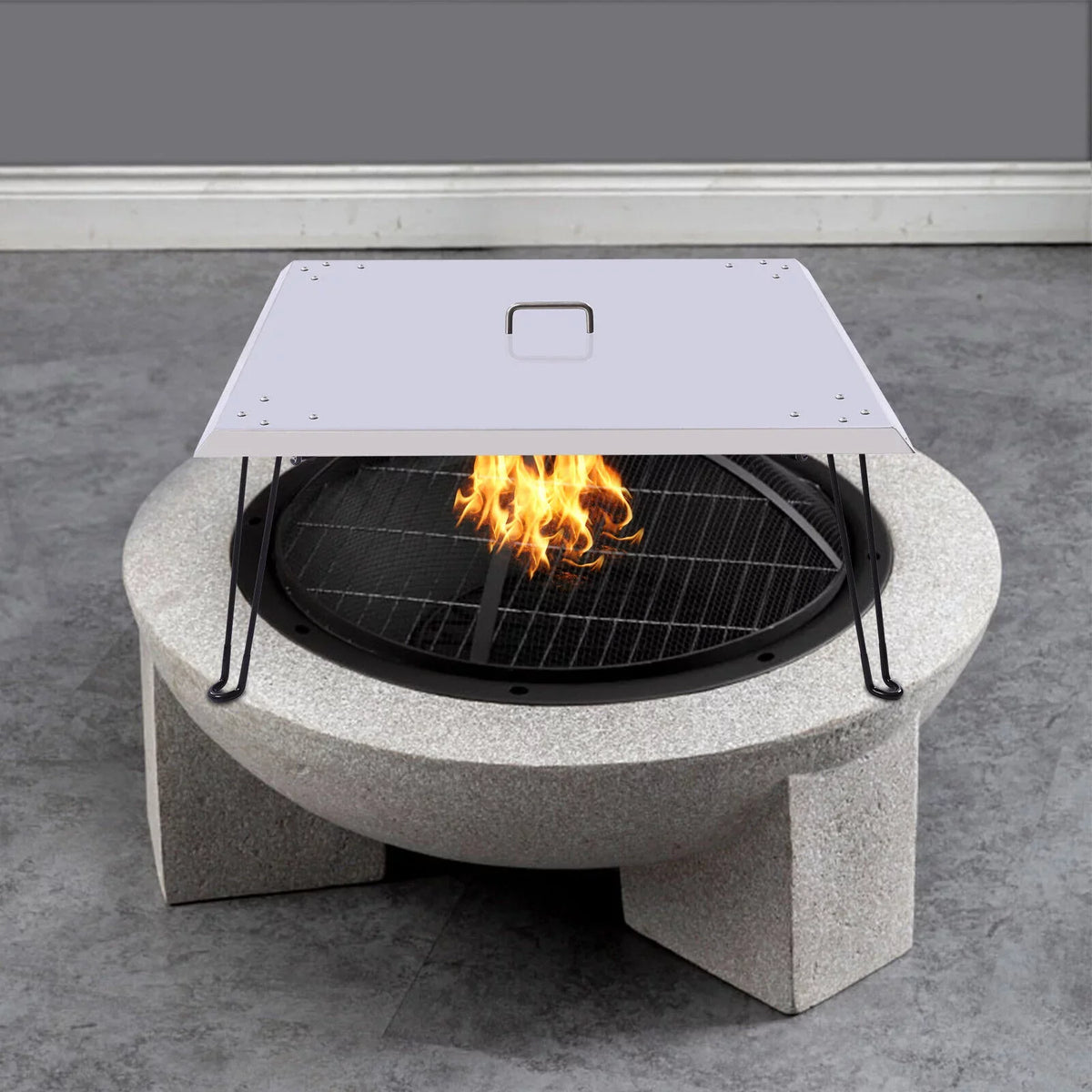 Heater Patio Fire Deflector-Turn Burner Pit Heat Cover Pit a 30"x30" into Fire