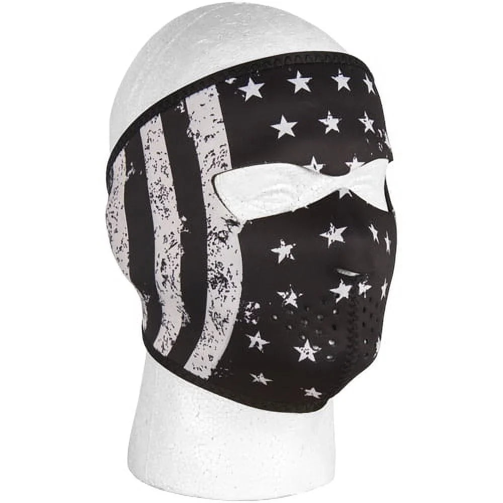 Mask Neoprene 41" Black Thermal White - Black/White Flag Vintage & Face