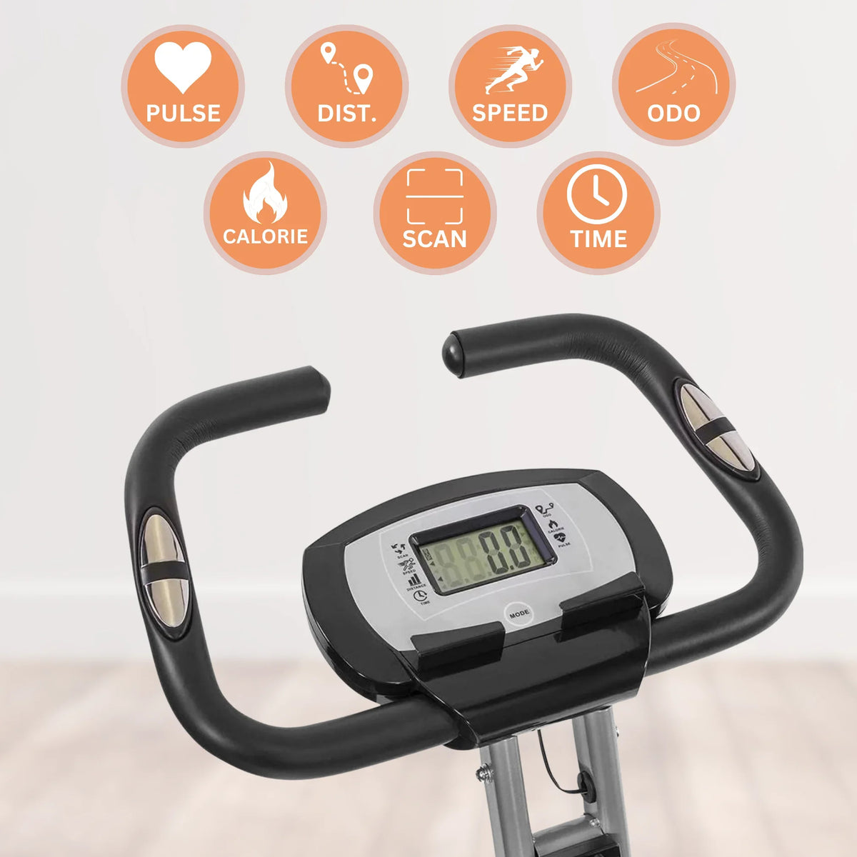 Stationary Heart Adjustment Rate and 8 in 3 of Upright Cardio Fitness Levels Exercise 1 Arm Sensor, Capacity, Bike, Recumbent Back Home 260 LBS Bike LCD workout, Cycle Folding Rest,