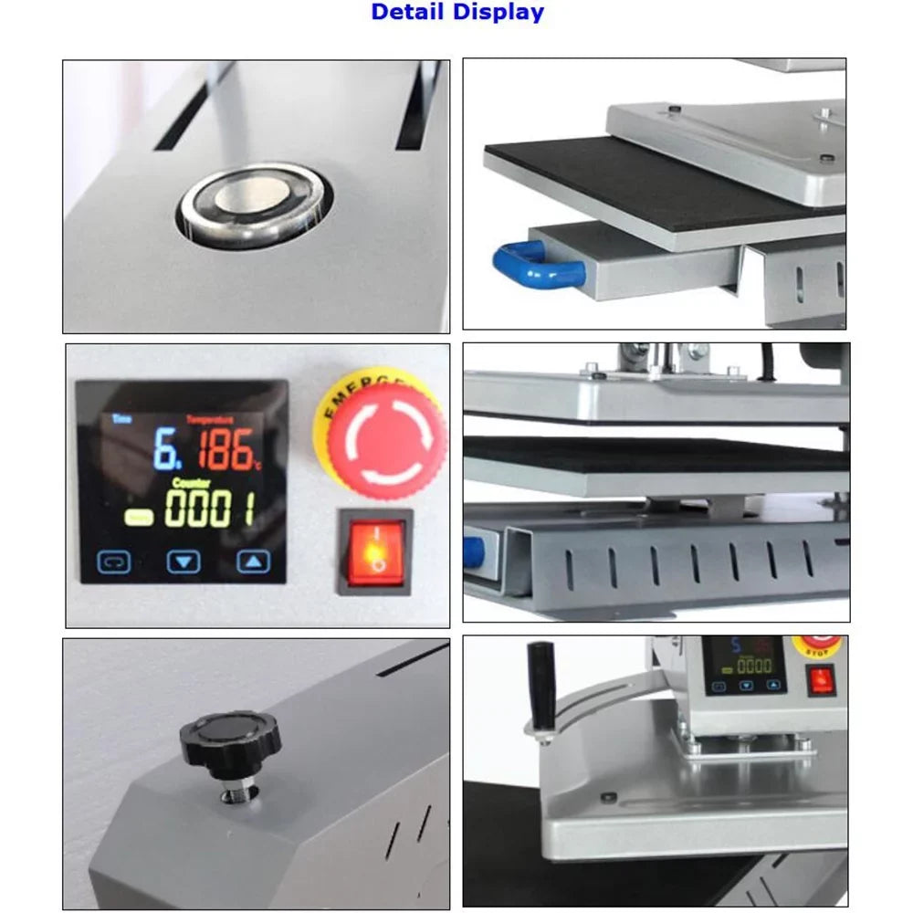 Transfer INTBUYING Sublimation Semi-Auto 16x20in Heat Magnetic Press Machine Heat T-Shirt Printing