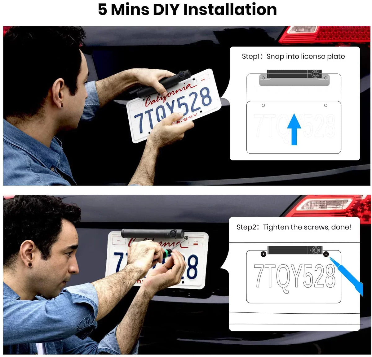 Wireless Highway View System Observation Auto-Vox Camera Trucks with for Backup Camera Solar Panel, Rear Trailer