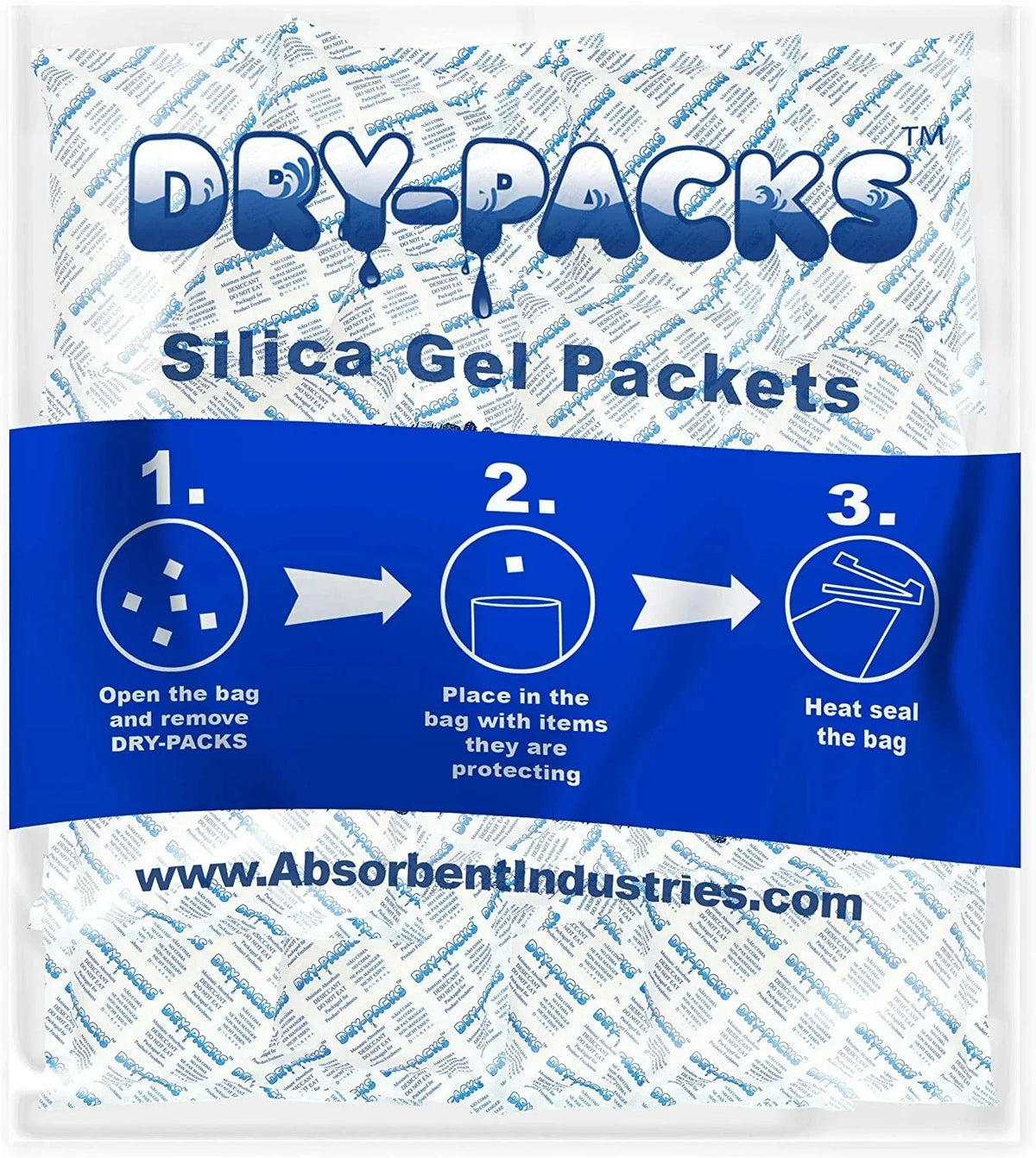 Industries Rechargeable Gram Absorbs Gel in Tyvek Absorbent Dehumidifier Moisture 40PK Silica 448 Dry-Packs