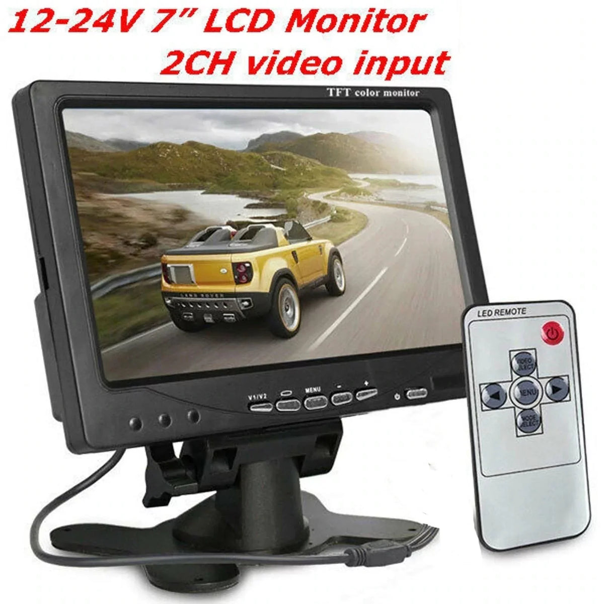 cable 18 Night parking for Monitor IR with Van LED RV system Bus reverse feet Car Vision+32 Truck TFT 12V/24V camera 7inch Car LCD