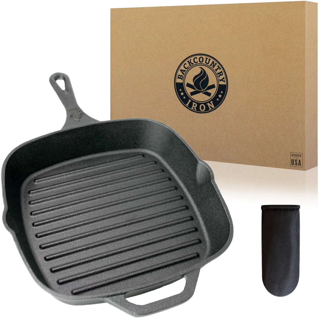 Pre-Seasoned Pan Grill Iron Cast Inch Medium Square Backcountry 8 Iron