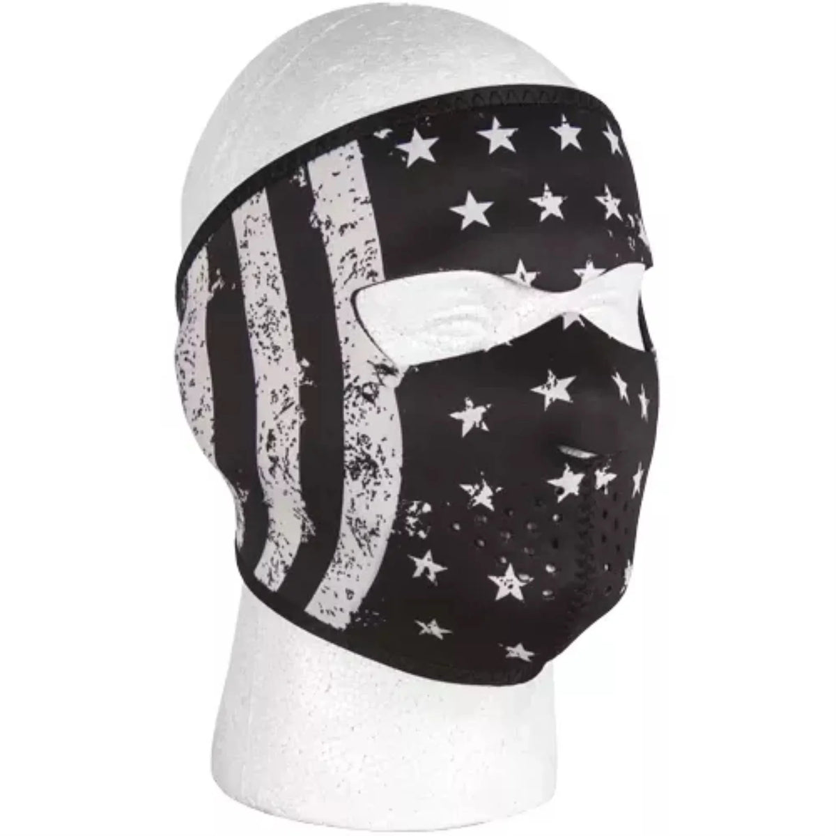 Mask Neoprene 41" Black Thermal White - Black/White Flag Vintage & Face