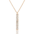 Necklace Gold for Accented Women, Cubic Bar Blue Teens Rose Plated Vertical Inc Zirconia Box Pendant Boutique