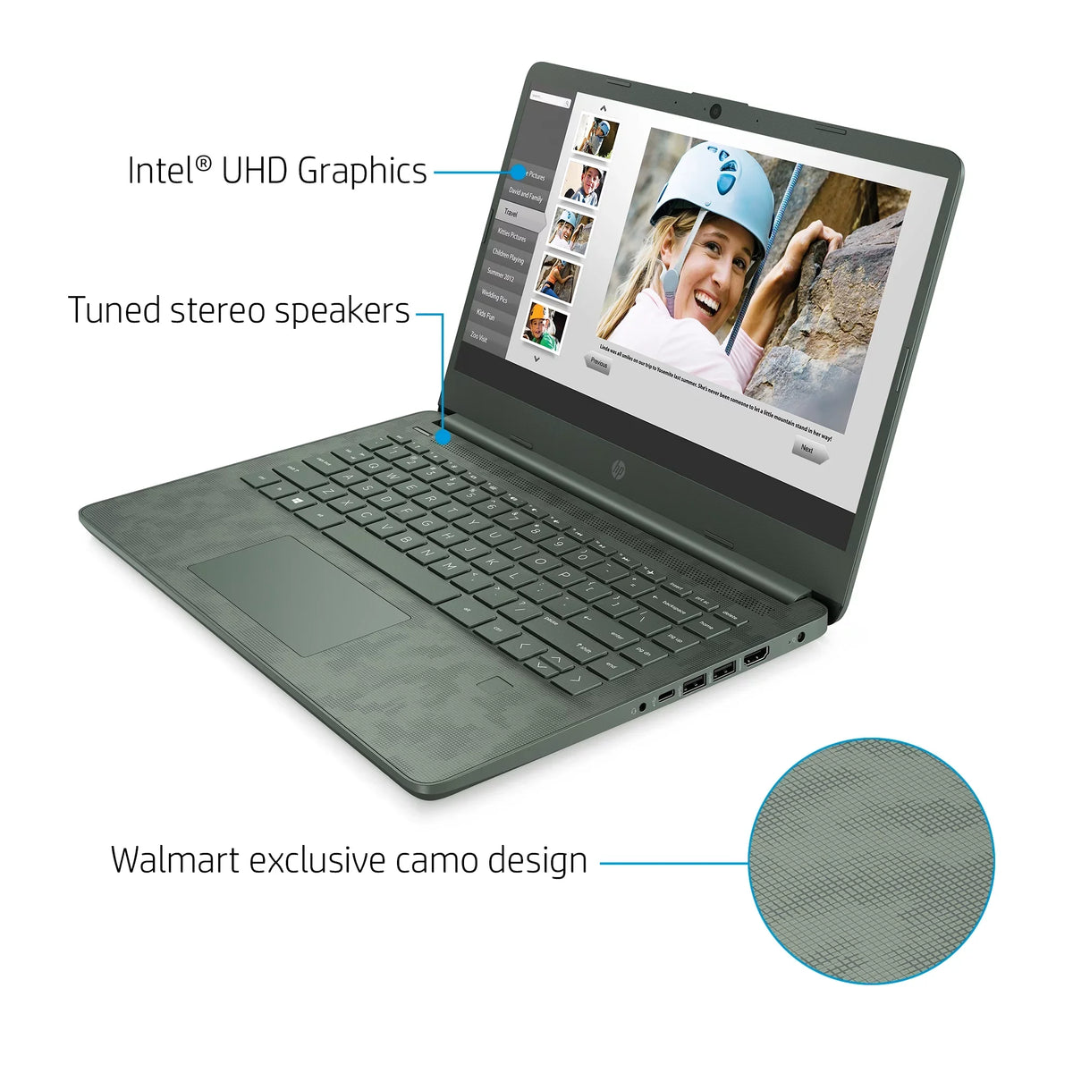 256GB Laptop SSD, Core HP CAMO Intel i5-1035G1, 8GB RAM, DIGI 14,