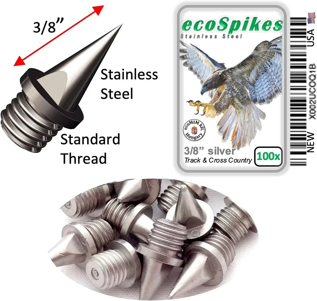 100) Country Steel Stainless (9mm) Track/Cross (Bag inch 3/8 Spikes of