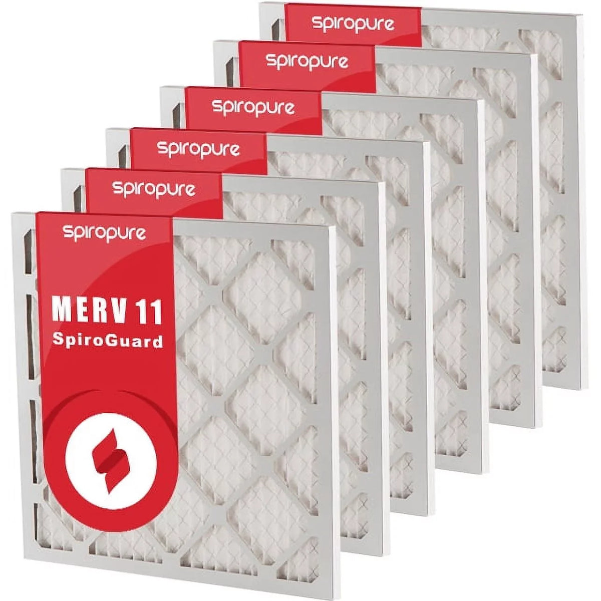 Filter (6 17x25x1 USA Made SpiroPure 11 - MERV Filters in Air Pack) Pleated