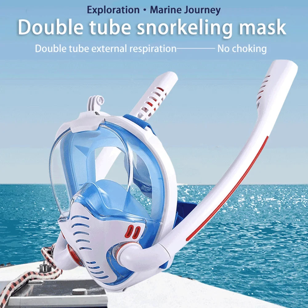 Full for Diving Goggles Tube Silicone Drying Snorkeling Double Snorkeling Diving Mask