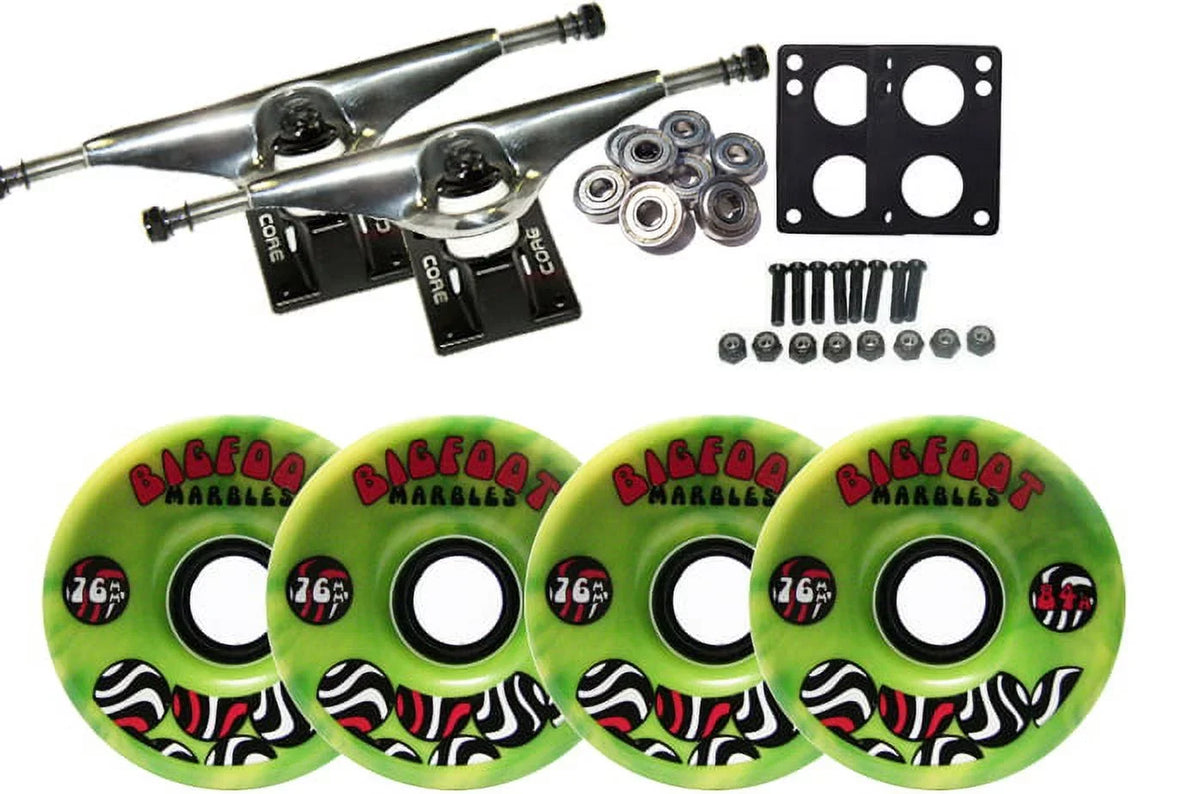 BIGFOOT LONGBOARD 76 SWIRL Package TRUCKS GREEN WHEELS