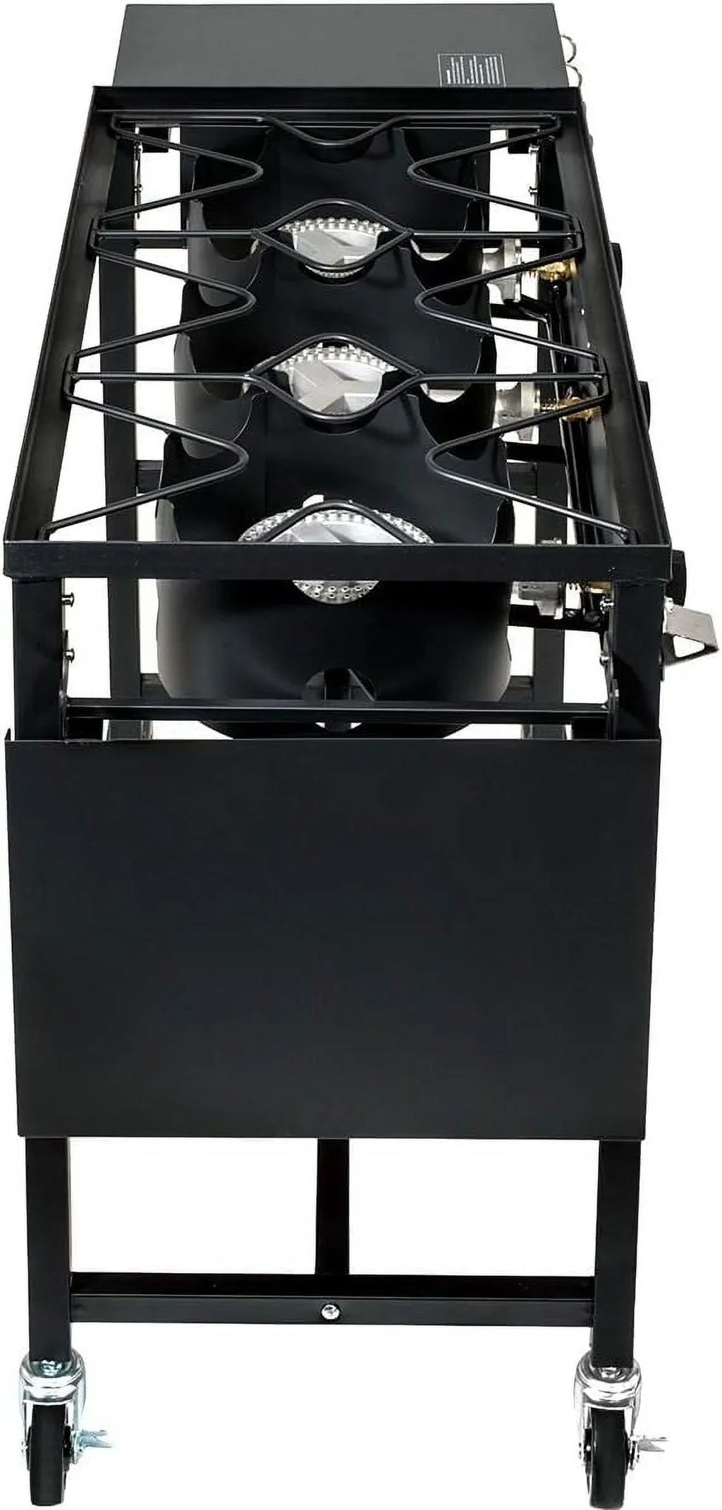 Utensil Wheel Portable Stove Holder Hook W/Regulator 4 Triple-Burner Patio Cooking 87,000-BTU exterior Camp Propane Side Table