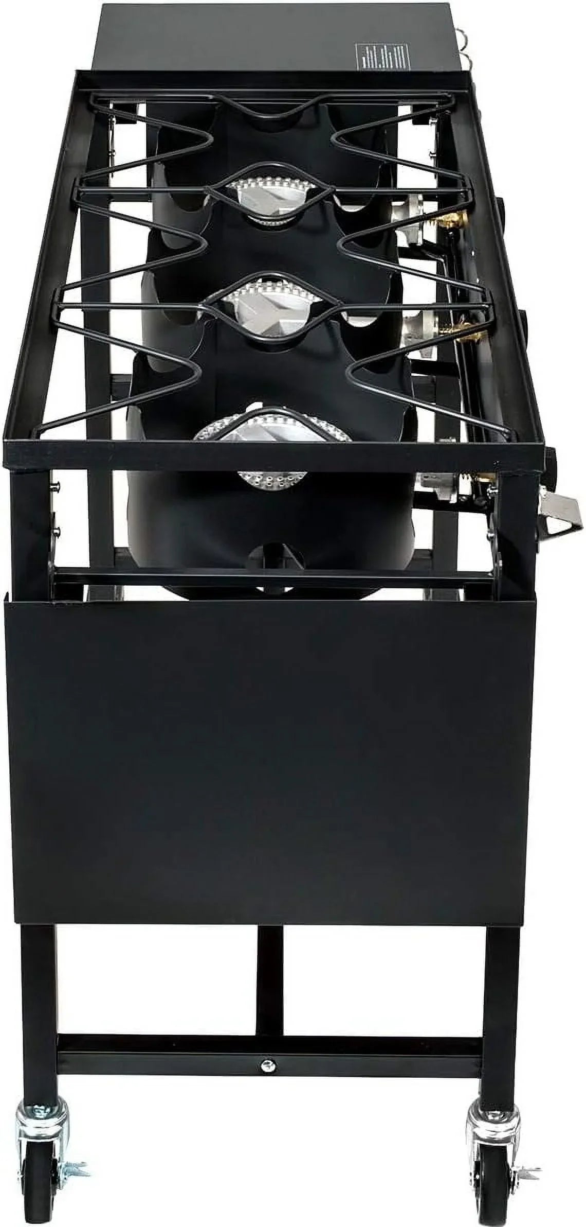 Utensil Wheel Portable Stove Holder Hook W/Regulator 4 Triple-Burner Patio Cooking 87,000-BTU exterior Camp Propane Side Table