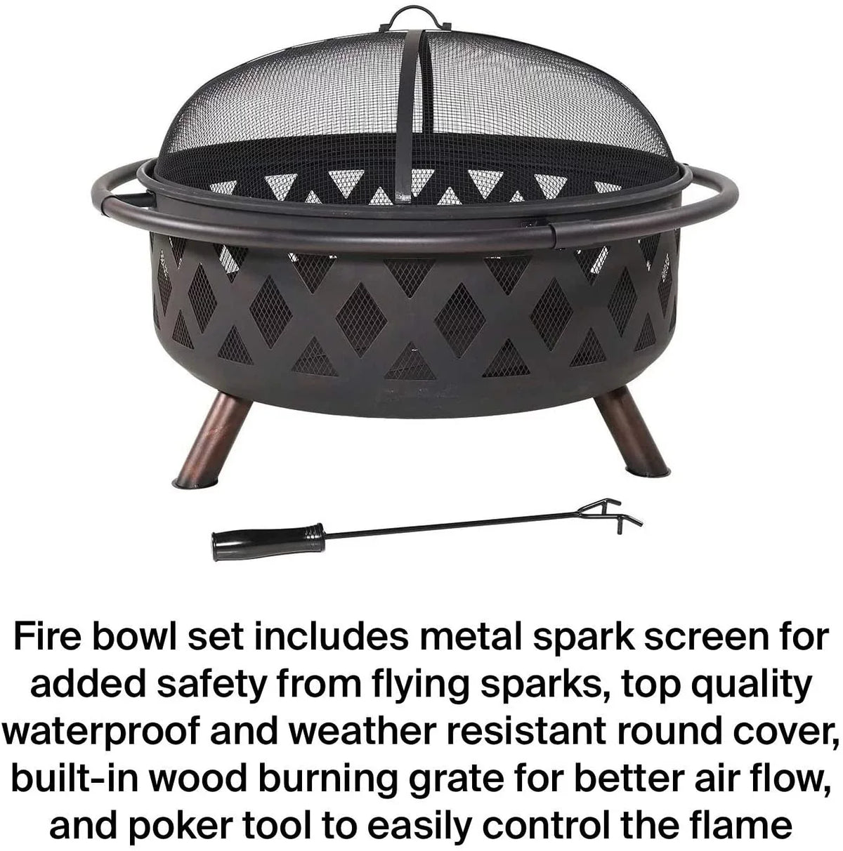 Portable & Wood Grill Burning Fire Campfire exterior Pit Clover Pit