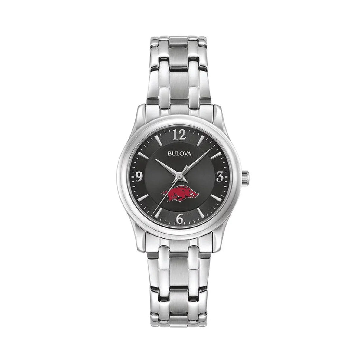 Steel Bulova Razorbacks Arkansas Women's Stainless Corporate Collection Black Watch