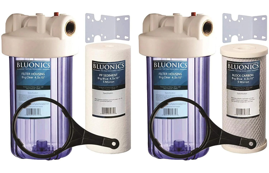 4.5 & Sediment Filters Carbon Big Whole House Blue liquid 10" Two x